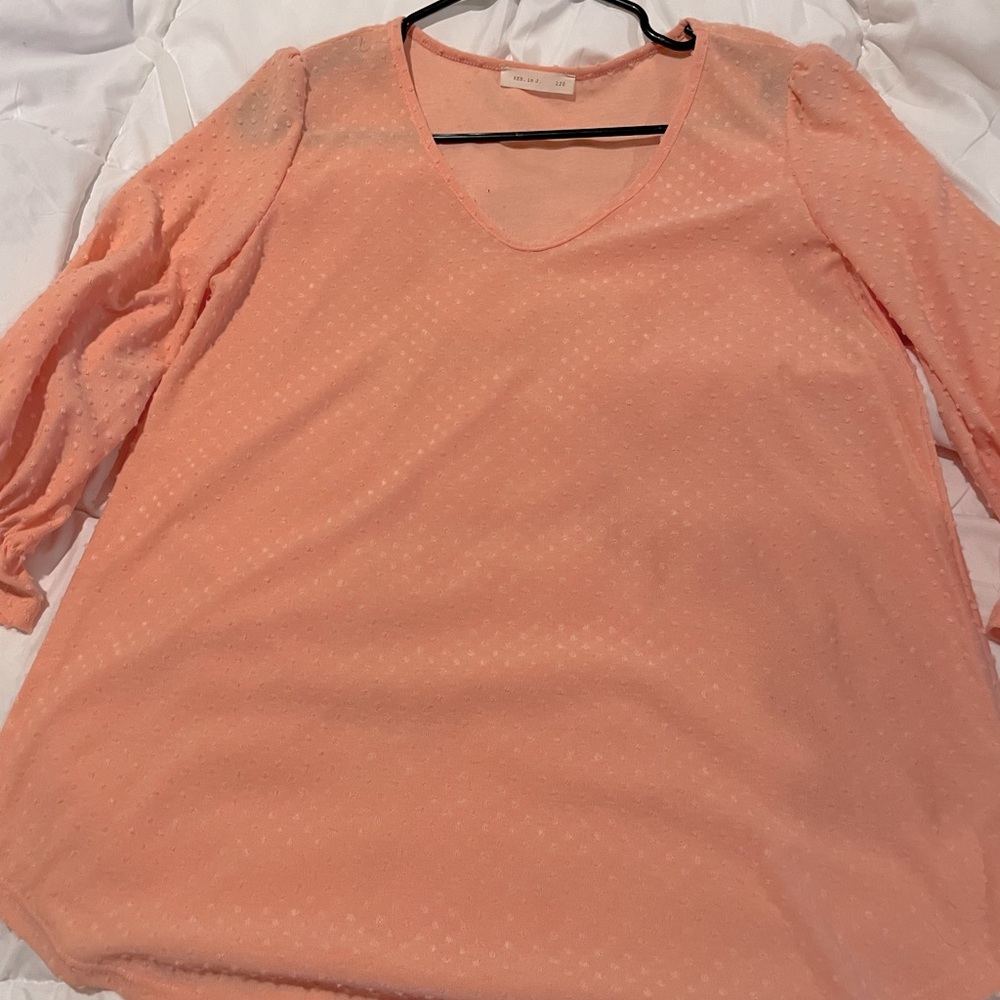 Peach V Neck dress shirt